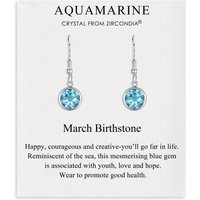 March Birthstone Drop Earrings Created with Aquamarine Zircondia® Crystals