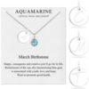 March (Aquamarine) Birthstone Necklace with Initial Charm (A to Z) Created with Zircondia® Crystals buy online shopping cheap sale