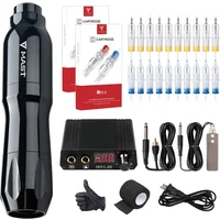 Mast Dawn Rotary Tattoo Pen Machine Kit with Case Power Supply Foot Pedal 20Pcs Cartridges Needles