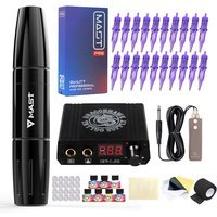 Mast Magi Tattoo Pen Machine Rotary Kit Cartridges Needles Power Box Color Inks