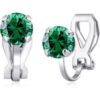 May (Emerald) Birthstone Clip On Earrings Created with Zircondia® Crystals buy online shopping cheap sale
