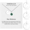 May (Emerald) Birthstone Necklace with Initial Charm (A to Z) Created with Zircondia® Crystals buy online shopping cheap sale