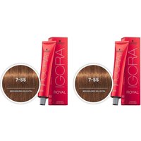 Medium Golden Blonde Extra 7-55 Schwarzkopf Royal Igora Permanent Color – 7-55 – pack of 2