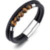 Men's Tiger's Eye Genuine Leather Bracelet buy online shopping cheap sale