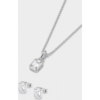 Mini Solitaire Pendant + Emerald Cut Stud Earring buy online shopping cheap sale