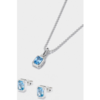 Mini Solitaire Pendant + Emerald Cut Stud Earring buy online shopping cheap sale