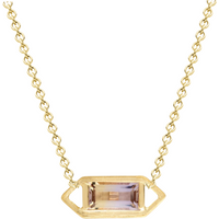 Modern Edge Baguette Ametrine Geometric Necklace