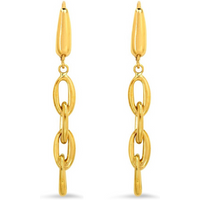 Modern Edge Links Gold Drop Chain Earrings