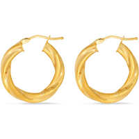 Modern Edge Twist Rope Hoop Earrings