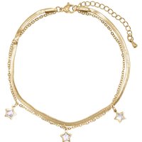 Naledi Mother Of Pearl Star Anklet | 18K Gold Plated