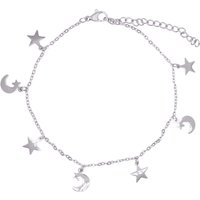 Nazma Moon & Star Charm Anklet | 925 Sterling Silver Plated