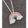 Necklace Colourful Rainbow Silver Plated Pendent buy online shopping cheap sale