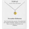November (Topaz) Birthstone Necklace Created with Zircondia® Crystals buy online shopping cheap sale