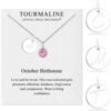 October (Tourmaline) Birthstone Necklace with Initial Charm (A to Z) Created with Zircondia® Crystals buy online shopping cheap sale