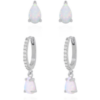 Opal Earring Gift Set | Huggie Hoops & Stud Earrings | 925 Sterling Silver buy online shopping cheap sale