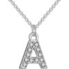 Pave Initial Necklace Letter A Created with Zircondia® Crystals