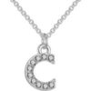 Pave Initial Necklace Letter C Created with Zircondia® Crystals