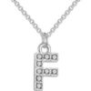 Pave Initial Necklace Letter F Created with Zircondia® Crystals