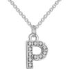 Pave Initial Necklace Letter P Created with Zircondia® Crystals