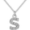 Pave Initial Necklace Letter S Created with Zircondia® Crystals buy online shopping cheap sale