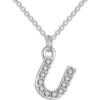 Pave Initial Necklace Letter U Created with Zircondia® Crystals