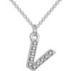 Pave Initial Necklace Letter V Created with Zircondia® Crystals buy online shopping cheap sale