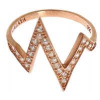 Pink Gold 925 Silver Womens Clear Ring