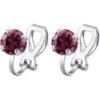 Purple Crystal Clip On Earrings Created with Zircondia® Crystals buy online shopping cheap sale