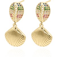 Rainbow Shell Earrings | 14K Gold Plated