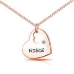 Rose Gold Niece Heart Necklace Created with Zircondia® Crystals