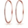 Rose Gold Plated 50mm Hoop Earrings Created with Zircondia® Crystals buy online shopping cheap sale