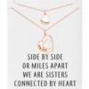 Rose Gold Plated Big Sister and Little Sister Necklace Set with Quote Card buy online shopping cheap sale