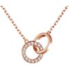 Rose Gold Plated Circle Link Necklace Created with Zircondia® Crystals buy online shopping cheap sale
