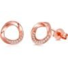 Rose Gold Plated Circle Twist Earrings Created with Zircondia® Crystals buy online shopping cheap sale