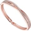Rose Gold Plated Crossover Bangle Created with Zircondia® Crystals buy online shopping cheap sale