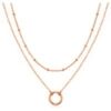 Rose Gold Plated Double Layered Circle Necklace buy online shopping cheap sale