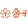 Rose Gold Plated Flower Petal Earrings buy online shopping cheap sale