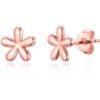 Rose Gold Plated Flower Stud Earrings buy online shopping cheap sale