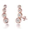 Rose Gold Plated Four Stone Climber Earrings Created With Zircondia® Crystals buy online shopping cheap sale