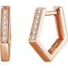 Rose Gold Plated Geometric Hoop Earrings Created with Zircondia® Crystals buy online shopping cheap sale