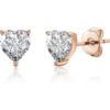 Rose Gold Plated Heart Earrings Created with Zircondia® Crystals buy online shopping cheap sale
