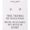 Rose Gold Plated Heart Stud Earrings with Quote Card buy online shopping cheap sale