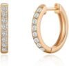 Rose Gold Plated Hoop Earrings Created with Zircondia® Crystals buy online shopping cheap sale