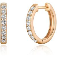 Rose Gold Plated Hoop Earrings Created with Zircondia® Crystals