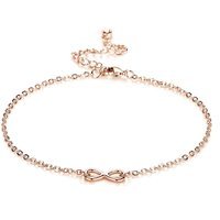 Rose Gold Plated Infinity Anklet Created with Zircondia® Crystals