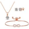 Rose Gold Plated Infinity Friendship Set Created with Zircondia® Crystals buy online shopping cheap sale