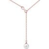 Rose Gold Plated Infinity Pearl Necklace buy online shopping cheap sale