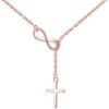 Rose Gold Plated Infinity with Cross Necklace buy online shopping cheap sale