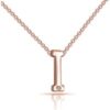 Rose Gold Plated Initial Necklace Letter I Created with Zircondia® Crystals buy online shopping cheap sale
