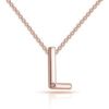 Rose Gold Plated Initial Necklace Letter L Created with Zircondia® Crystals buy online shopping cheap sale